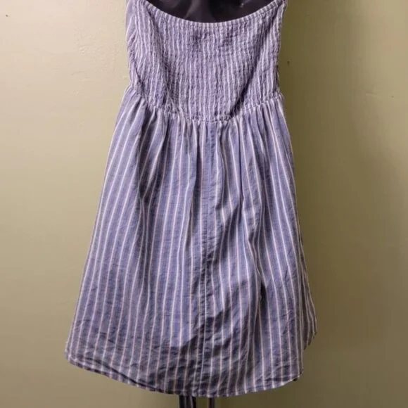 White & Blue Striped Strapless Mossimo Supply Co. Dress, Size L - Picture 5 of 10